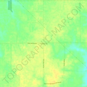 Topografisk kort Clarksburg, højde, terræn