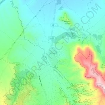 Topografisk kort Çavuşin, højde, terræn