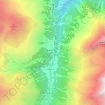 Topografisk kort La Gouille, højde, terræn