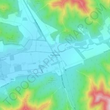 Topografisk kort Pian d'Alma, højde, terræn