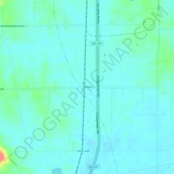 Topografisk kort Ritchie, højde, terræn