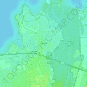Topografisk kort Baumgarten, højde, terræn