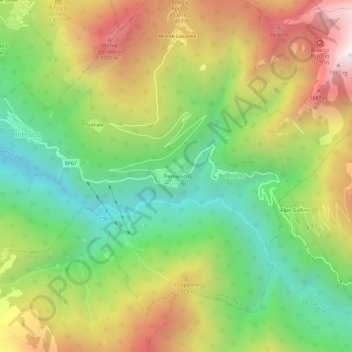 Topografisk kort Tremenico, højde, terræn