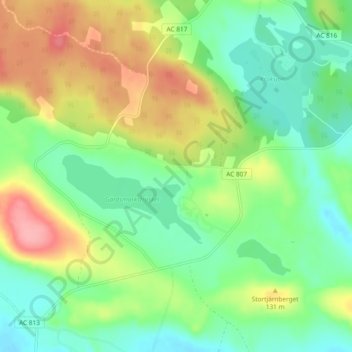 Topografisk kort Gärdsmark, højde, terræn