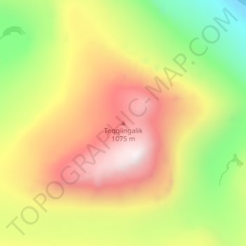 Topografisk kort Teqqiingalik, højde, terræn