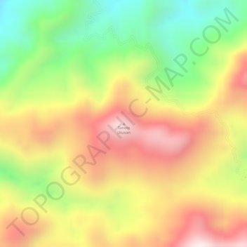 Topografisk kort Tanete Utusan, højde, terræn