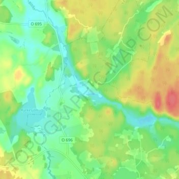 Topografisk kort Skottene, højde, terræn
