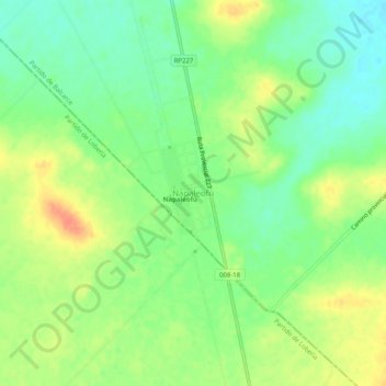 Topografisk kort Napaleofú, højde, terræn