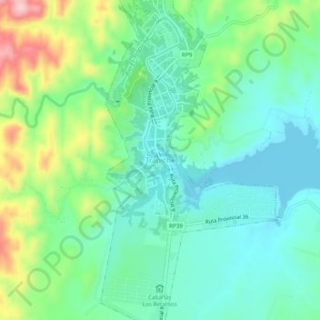 Topografisk kort Trapiche, højde, terræn
