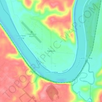 Topografisk kort Davidson, højde, terræn
