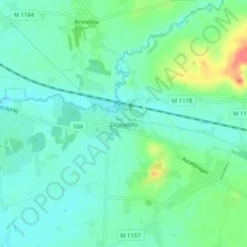 Topografisk kort Dösjebro, højde, terræn
