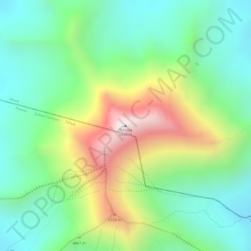 Topografisk kort Tunupa, højde, terræn