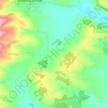 Topografisk kort Screedy, højde, terræn