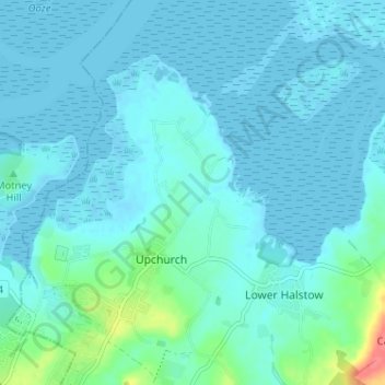 Topografisk kort Wetham Green, højde, terræn
