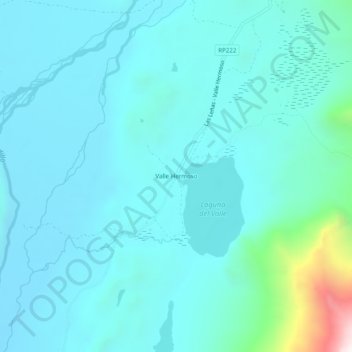 Topografisk kort Valle Hermoso, højde, terræn