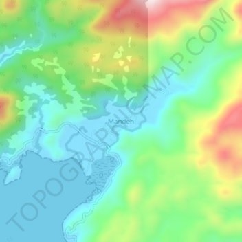Topografisk kort Mandeh, højde, terræn