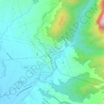Topografisk kort Ariano, højde, terræn