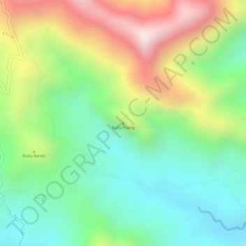 Topografisk kort Buttu Puang, højde, terræn