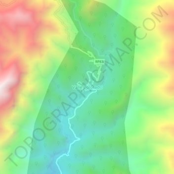 Topografisk kort Valle Colorado, højde, terræn