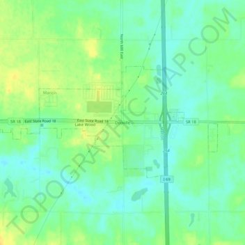 Topografisk kort Dooville, højde, terræn