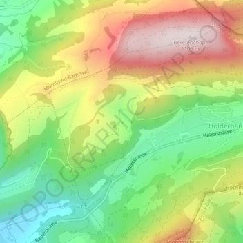 Topografisk kort Rinderweid, højde, terræn