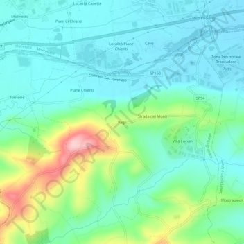 Topografisk kort Vagli, højde, terræn
