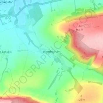 Topografisk kort Wintringham, højde, terræn