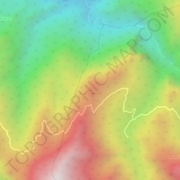 Topografisk kort Buttu Palepong, højde, terræn