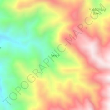 Topografisk kort Taupe, højde, terræn