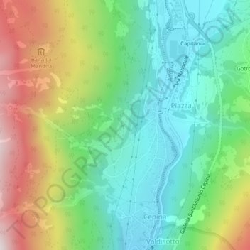 Topografisk kort La Ronca, højde, terræn