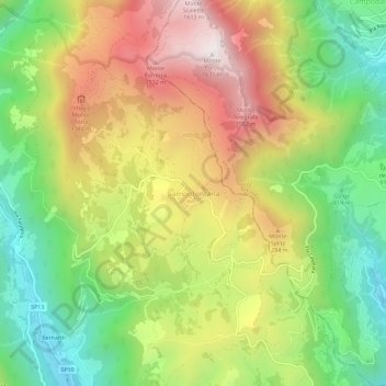 Topografisk kort Campofontana, højde, terræn