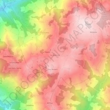 Topografisk kort La Barbona, højde, terræn