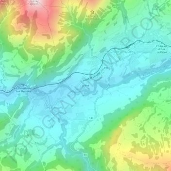 Topografisk kort Le Pré, højde, terræn