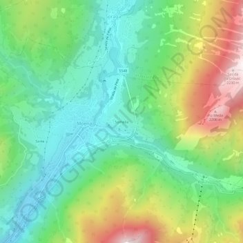 Topografisk kort Someda, højde, terræn