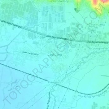 Topografisk kort Cankuang, højde, terræn