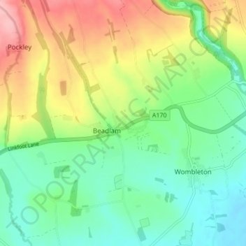 Topografisk kort Nawton, højde, terræn