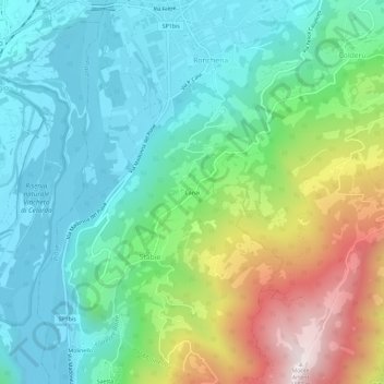 Topografisk kort Canai, højde, terræn