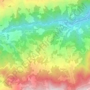 Topografisk kort Farneta, højde, terræn