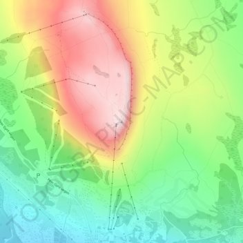 Topografisk kort Skeikampen, højde, terræn