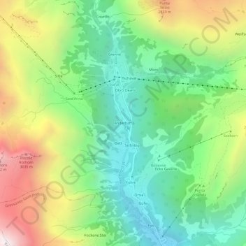 Topografisk kort Anderbatt, højde, terræn