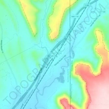 Topografisk kort Lupton, højde, terræn