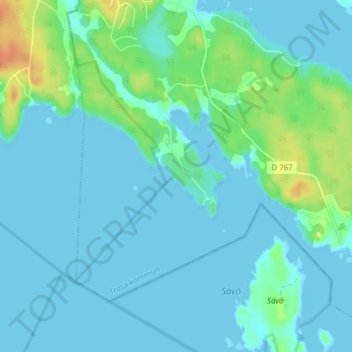 Topografisk kort Mättinge, højde, terræn