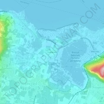 Topografisk kort Cremignane, højde, terræn