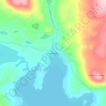 Topografisk kort Valsjöbyn, højde, terræn