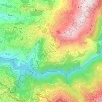 Topografisk kort Montiverdi, højde, terræn