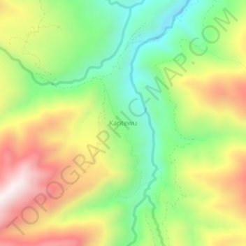 Topografisk kort Kantewu, højde, terræn