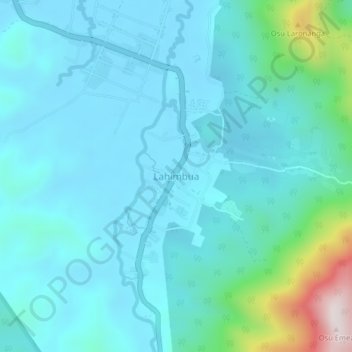 Topografisk kort Lahimbua, højde, terræn