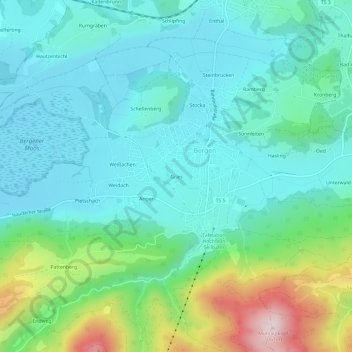 Topografisk kort Gries, højde, terræn