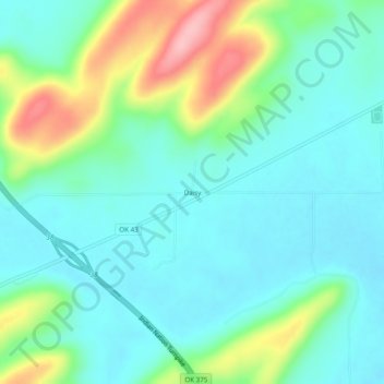 Topografisk kort Daisy, højde, terræn
