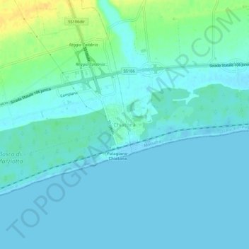 Topografisk kort Chiatona, højde, terræn